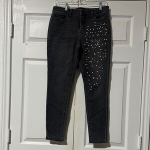 a.n.a Black Studded Skinny Jeans